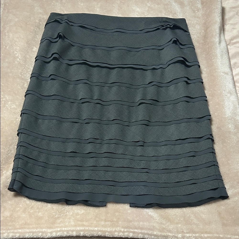 White House Black Market Dark Gray Tiered Pencil Skirt